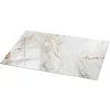 Tulup Plateau en verre trempé 140x70 cm Marbre élégant avec veines- Plateau En Verre