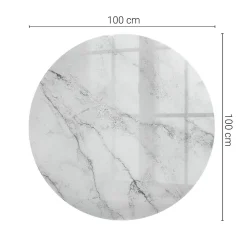 Tulup Plateau En Verre<Plateau en verre trempé fi100 cm Motif de surface en marbre