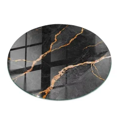 Tulup Plateau En Verre<Plateau en verre trempé fi90 cm Motif marbré avec veines