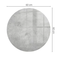 Tulup Plateau En Verre<Plateau en verre trempé fi60 cm Texture de béton avec fissures