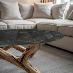 Tulup Plateau En Verre<Plateau en verre trempé fi60 cm Motif de marbre veiné