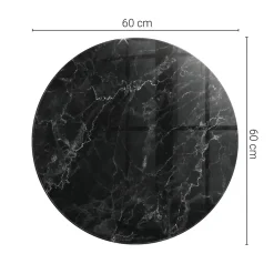 Tulup Plateau En Verre<Plateau en verre trempé fi60 cm Motif de marbre veiné