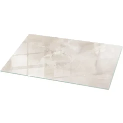Tulup Plateau en verre trempé 100x50 cm Motif texturé de marbre- Plateau En Verre