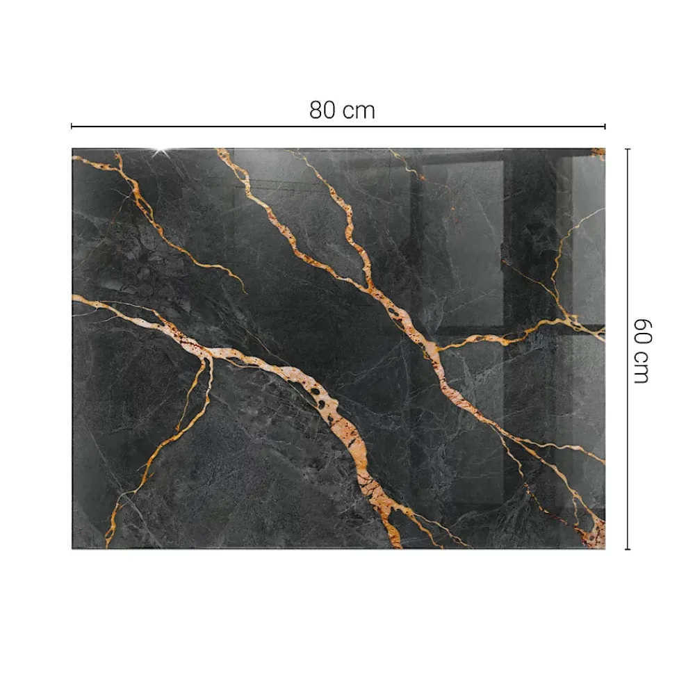 Tulup Plateau En Verre<Plateau en verre trempé 80x60 cm Motif marbré avec veines