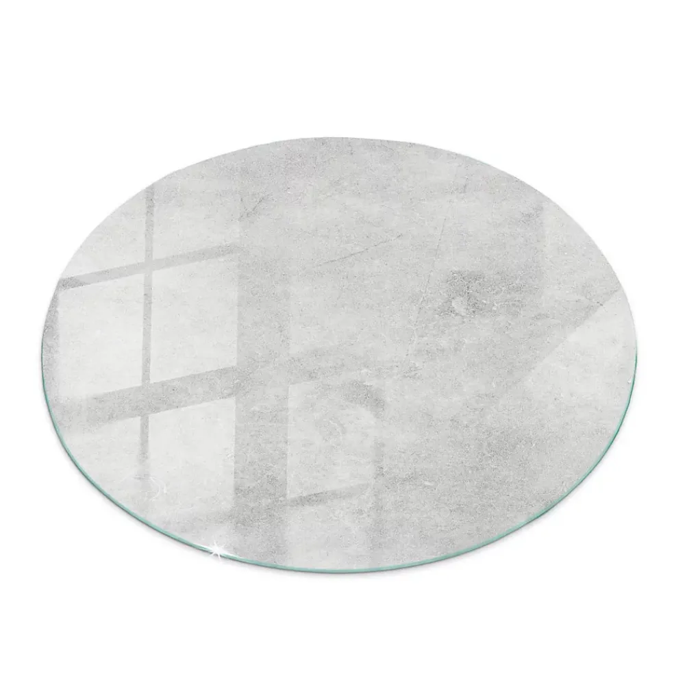 Tulup Plateau En Verre<Plateau en verre trempé fi90 cm Texture de béton avec fissures