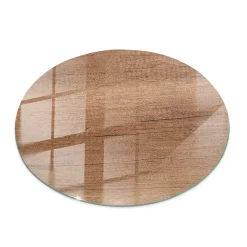 Tulup Plateau En Verre<Plateau en verre trempé fi70 cm Motif naturel du bois