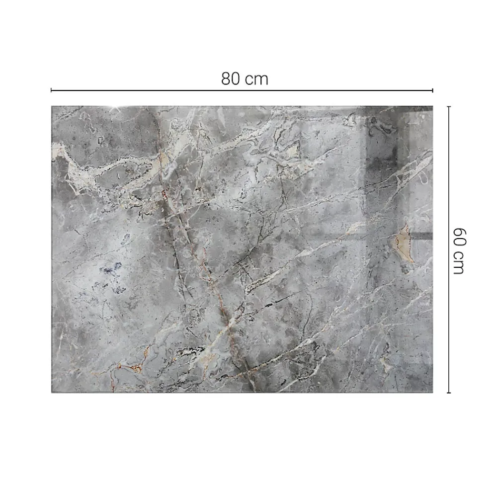 Tulup Plateau En Verre<Plateau en verre trempé 80x60 cm Motif naturel de marbre