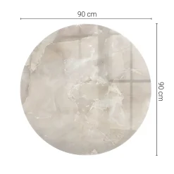 Tulup Plateau En Verre<Plateau en verre trempé fi90 cm Motif texturé de marbre