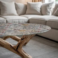 Tulup Plateau En Verre<Plateau en verre trempé fi50 cm Motif mosaïque avec ornements