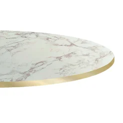 Restootab Panneau Bois, Osb, Mdf<Plateau rond 70cm decor marbre olympo chants laiton -