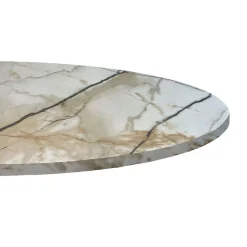 Restootab Plateau rond 70cm decor marbre calcuta -- Panneau Bois, Osb, Mdf