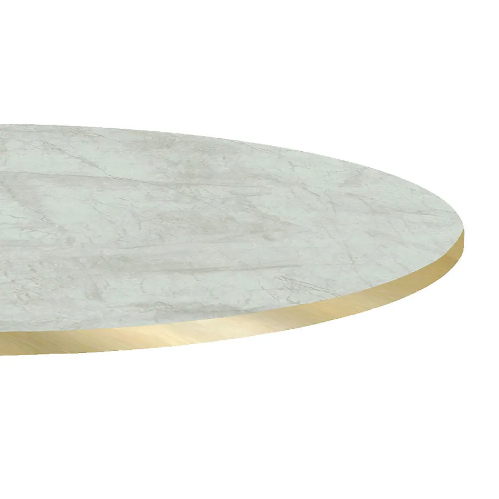 Restootab Panneau Bois, Osb, Mdf<Plateau rond 80cm decor marbre pokhara chants laiton -