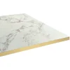 Restootab Plateau 160x80 decor marbre olympo chants laiton -- Panneau Bois, Osb, Mdf