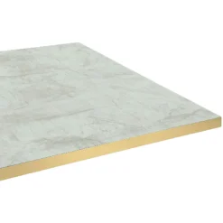 Restootab Panneau Bois, Osb, Mdf<Plateau 60x60 decor marbre pokhara chants laiton -