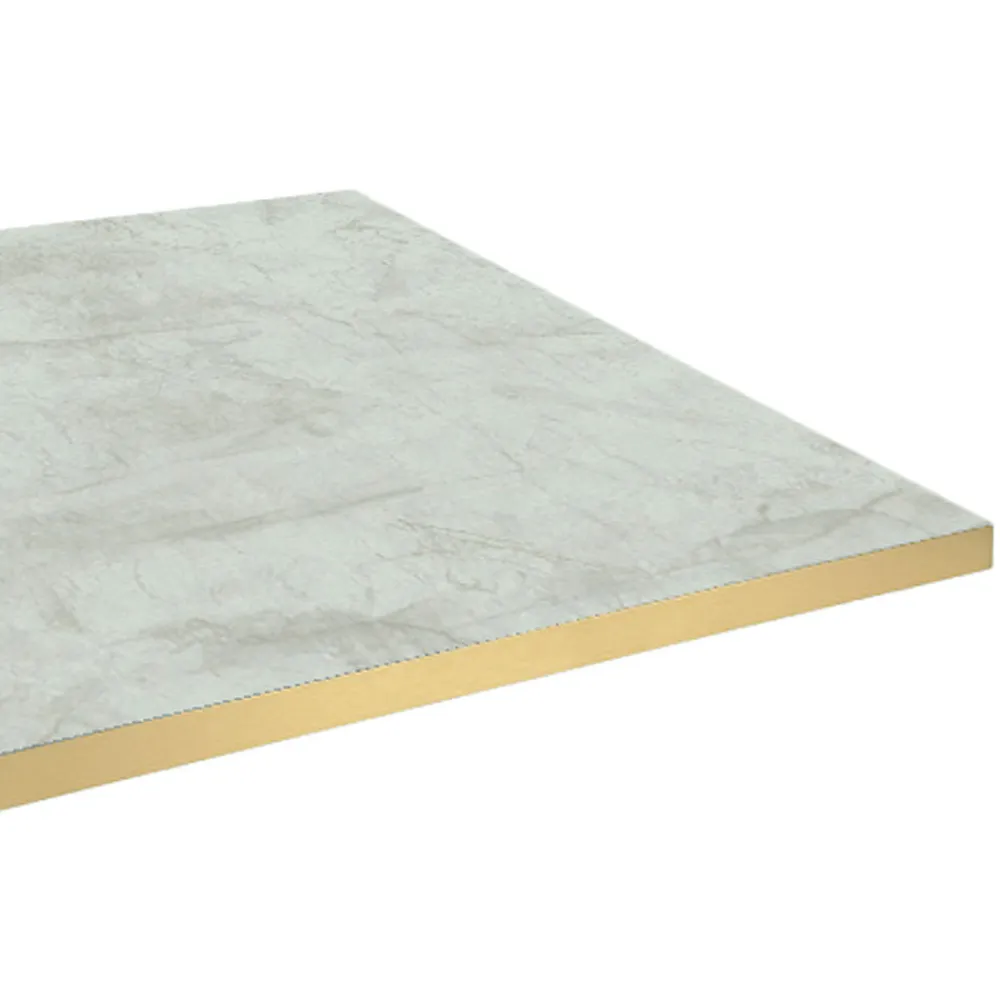 Restootab Panneau Bois, Osb, Mdf<Plateau 60x60 decor marbre pokhara chants laiton -