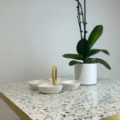 Restootab Panneau Bois, Osb, Mdf<Plateau 110x70 decor terrazzo spectra chants laiton -