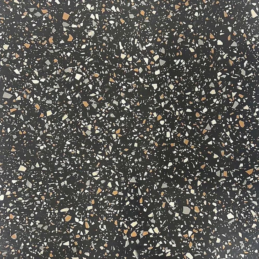Restootab Panneau Bois, Osb, Mdf<Plateau 160x80 decor terrazzo black chip chants laiton -