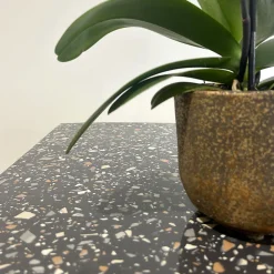 Restootab Panneau Bois, Osb, Mdf<Plateau 160x80 decor terrazzo black chip chants laiton -