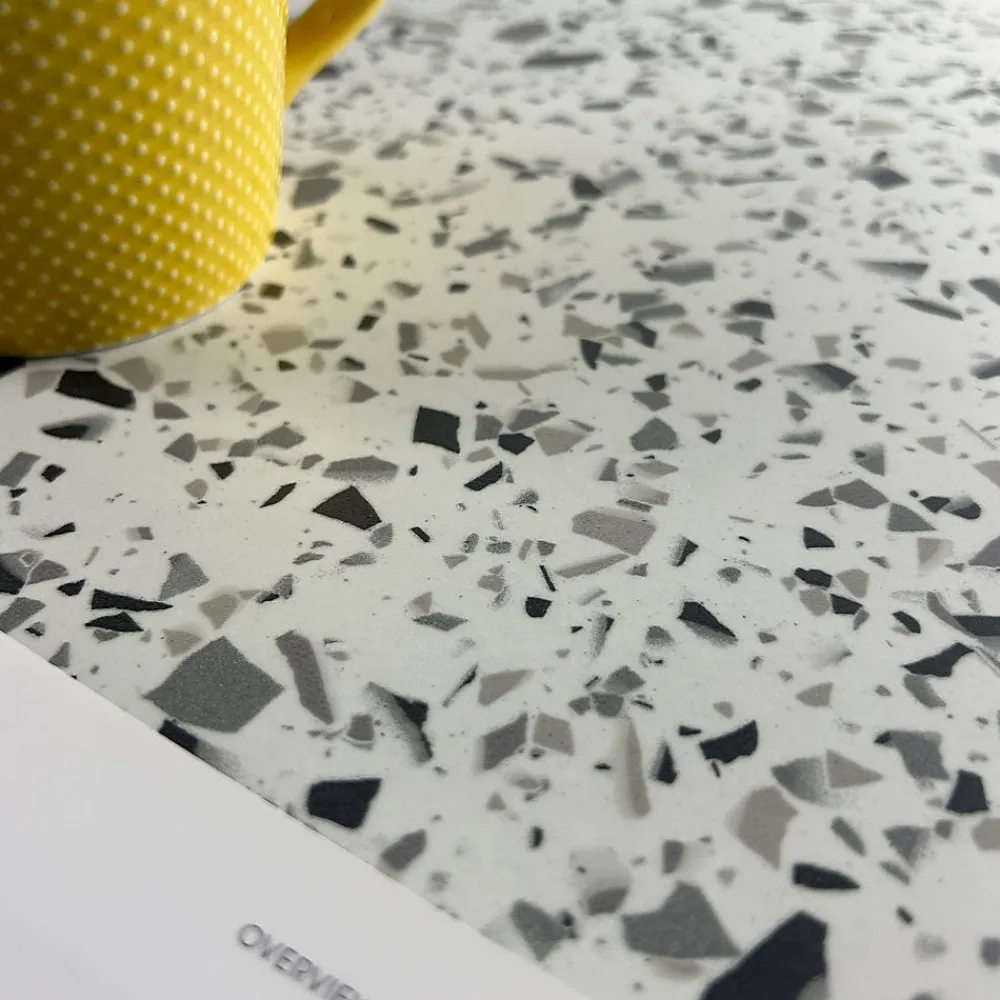 Restootab Plateau 60x60 decor terrazzo white chip -- Panneau Bois, Osb, Mdf