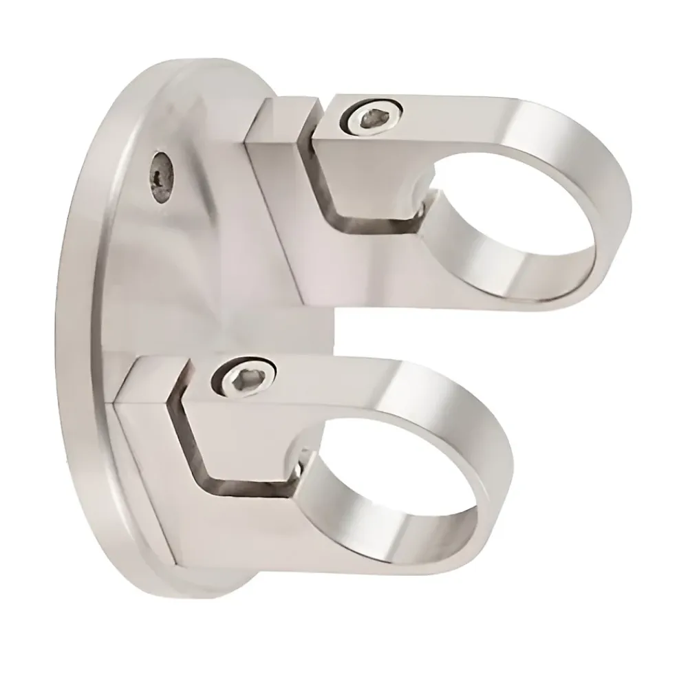 MySystem Platine de fixation à l'anglaise Modèle 53 - diam. 150/45 - pour tube diam. 42,4 mm - Inox 304- Accessoire D'Escalier