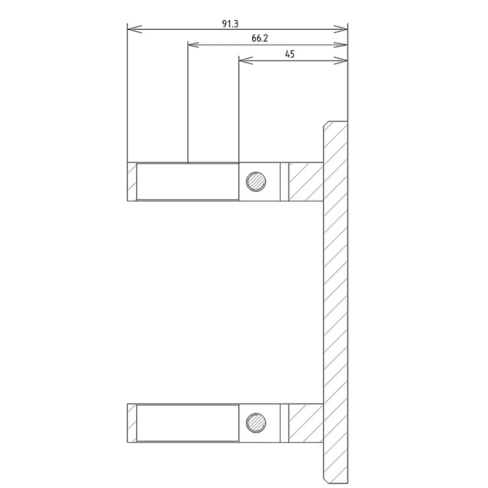 MySystem Platine de fixation à l'anglaise Modèle 53 - diam. 150/45 - pour tube diam. 42,4 mm - Inox 304- Accessoire D'Escalier