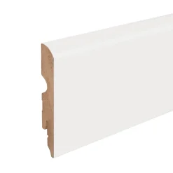 GoodHome Plinthe arrondie MDF blanc 220 x 8 cm, ép.13 mm- Plinthe Pour Parquet Et Stratifié