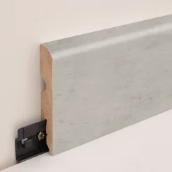 GoodHome Plinthe arrondie MDF décor 8 aspect béton gris 220 x 8 cm, ép.13 mm- Plinthe Pour Parquet Et Stratifié