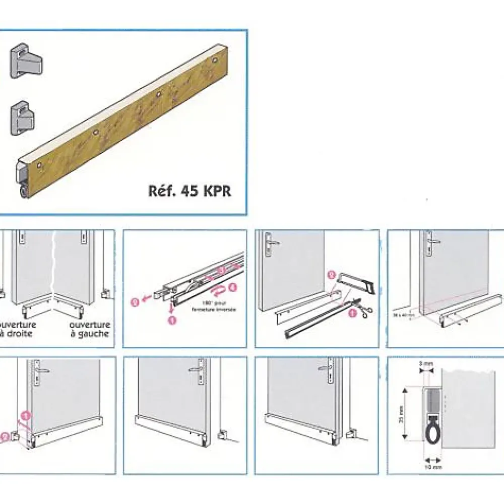 Jean Jourjon Plinthe automatique en applique KLOMATIC PRESTIGE blanc 0,93m - - 045543- Porte D'Entrée