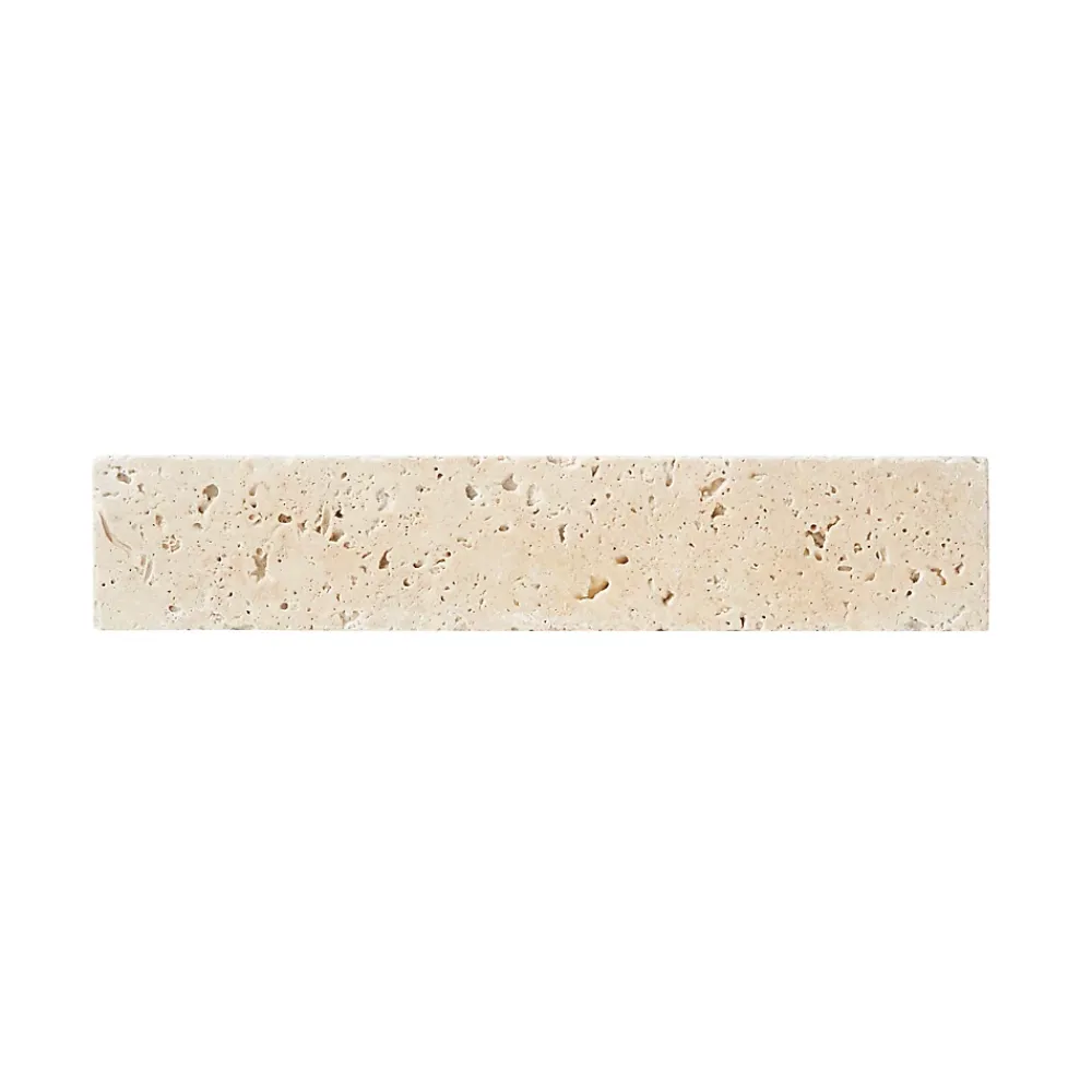 GoodHome Plinthe beige 8 x 40 cm Travertino pierre naturelle- Plinthe Pour Carrelage Sol|Travertin