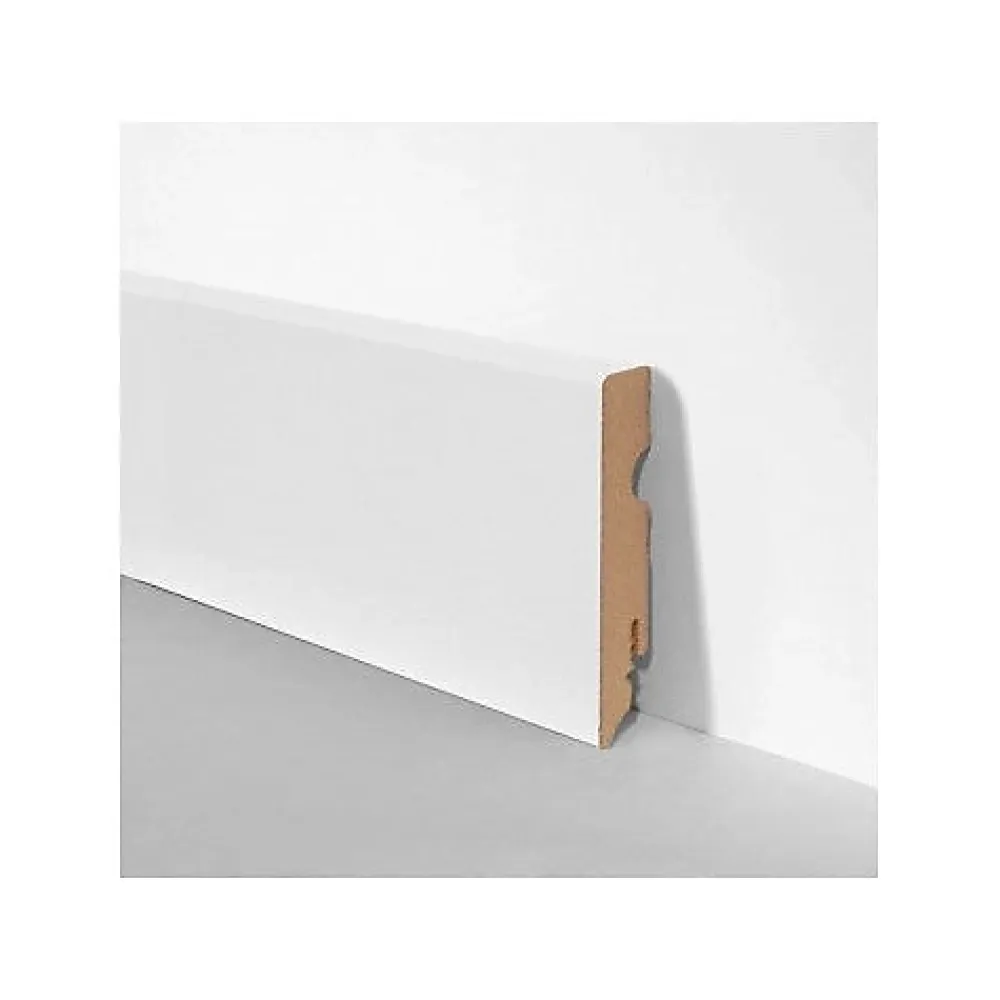 Eternal Parquet PLINTHE CARRÉE en FIBRE DE BOIS COMPACTE 80X15 BLANC (prix au mètre)- Plinthe Bois|Plinthe Bois
