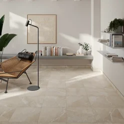 GoodHome Plinthe Pour Carrelage Sol<Plinthe carrelage effet pierre beige mocca L.45 x l.0,75 cm x ép.9,1 mm, Limo Mocca