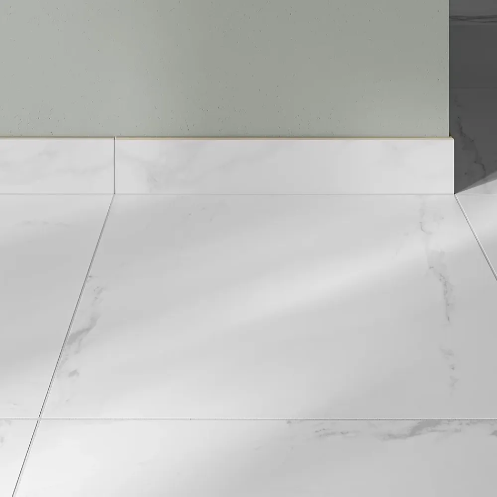 GoodHome Plinthe Pour Carrelage Sol<Plinthe carrelage intérieur effet marbre blanc L.60 x l.8 cm x ép.9 mm, Ultimate Marble