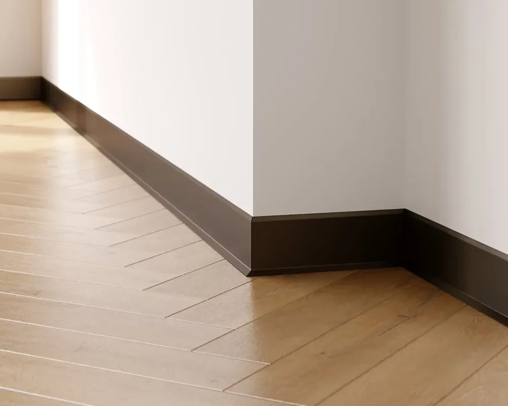 Ilcom Plinthe décorative pour mur F Noir mat - 60mm x 2700mm x 0,65 ep.- Plinthe Pour Parquet Et Stratifié