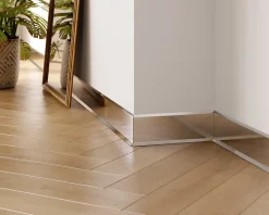 Ilcom Plinthe décorative pour mur F Argent poli - 80mm x 2700mm x 0,65 ep.- Plinthe Pour Parquet Et Stratifié