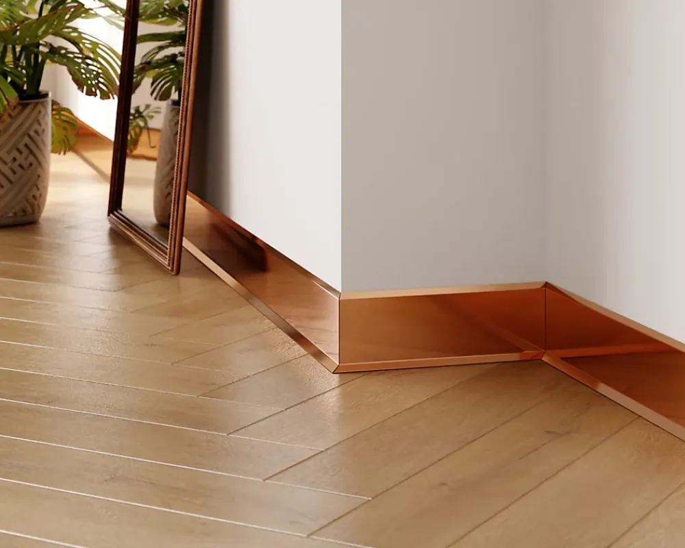 Ilcom Plinthe Pour Parquet Et Stratifié<Plinthe décorative pour mur F Cuivre poli - 100mm x 2700mm x 0,65 ep.