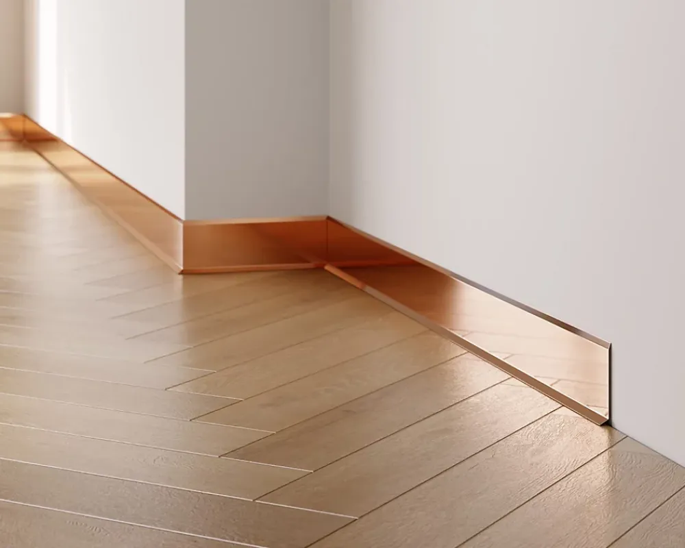 Ilcom Plinthe Pour Parquet Et Stratifié<Plinthe décorative pour mur F Cuivre poli - 100mm x 2700mm x 0,65 ep.
