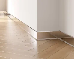 Ilcom Plinthe décorative pour mur F Argent poli - 100mm x 2700mm x 0,65 ep.- Plinthe Pour Parquet Et Stratifié