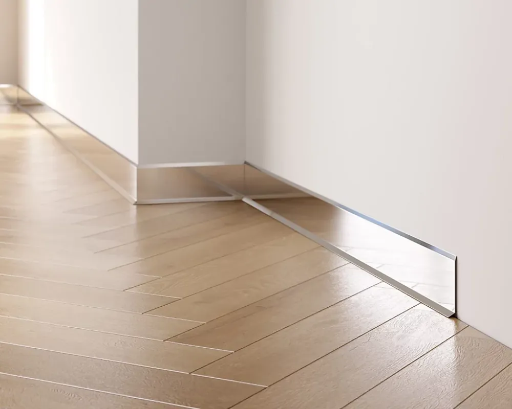 Ilcom Plinthe Pour Parquet Et Stratifié<Plinthe décorative pour mur F Argent poli - 60mm x 2700mm x 0,65 ep.