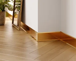 Ilcom Plinthe décorative pour mur F Or poli - 80mm x 2700mm x 0,65 ep.- Plinthe Pour Parquet Et Stratifié