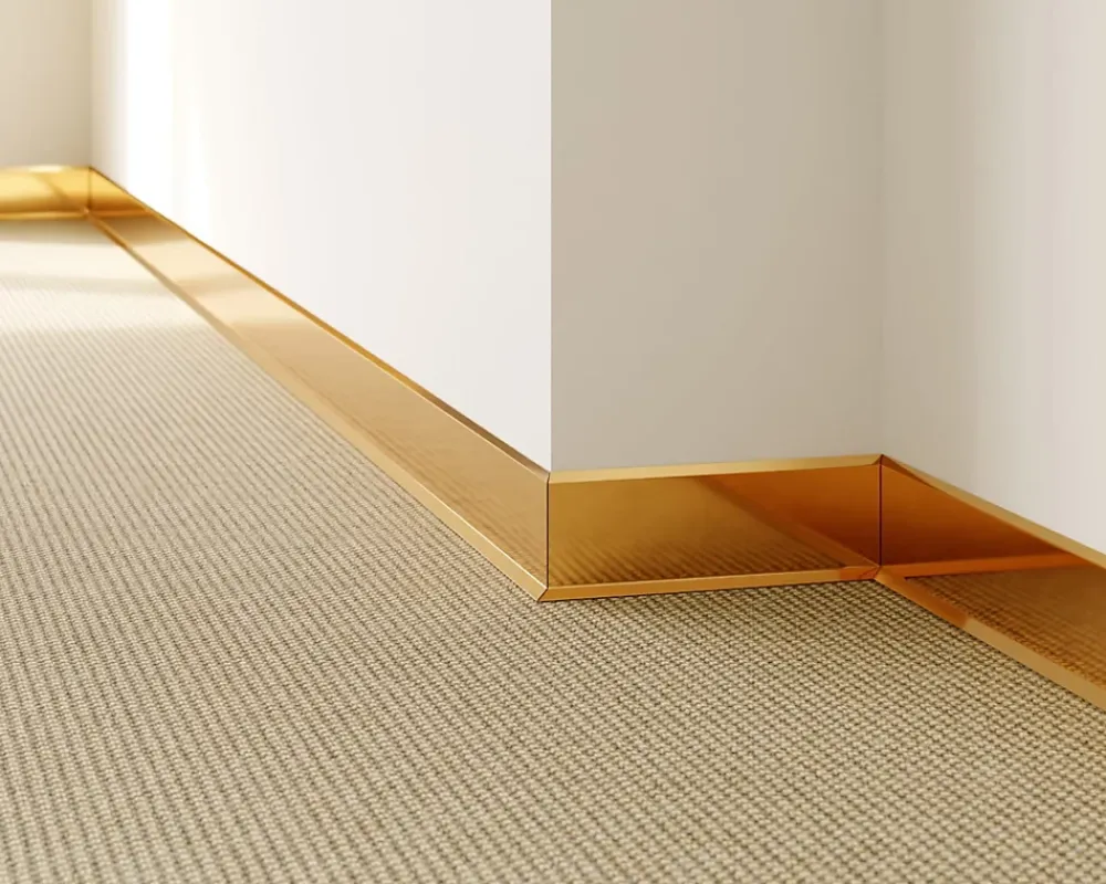 Ilcom Plinthe décorative pour mur F Or poli - 80mm x 2700mm x 0,65 ep.- Plinthe Pour Parquet Et Stratifié