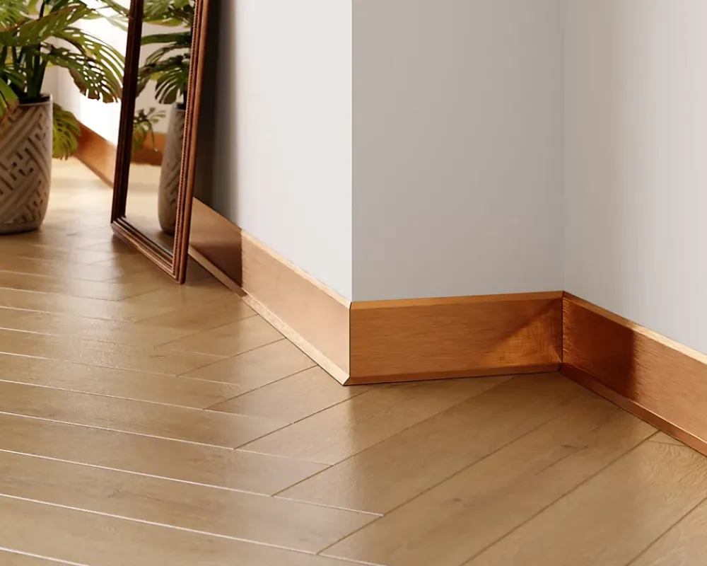 Ilcom Plinthe Pour Parquet Et Stratifié<Plinthe décorative pour mur F Cuivre satiné - 100mm x 2700mm x 0,65 ep.