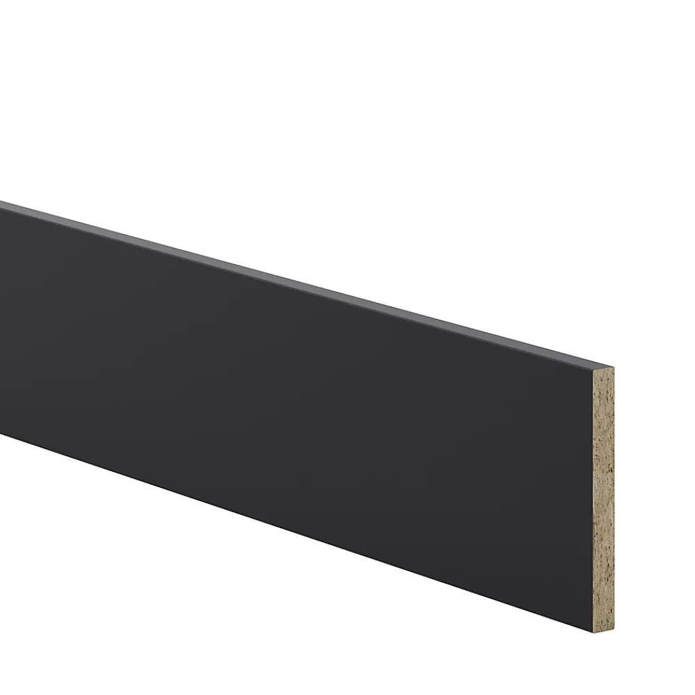 GoodHome Plinthe De Cuisine<Plinthe de cuisine Pasilla Noir H. 15 cm x l. 2.4 m x Ep. 16 mm