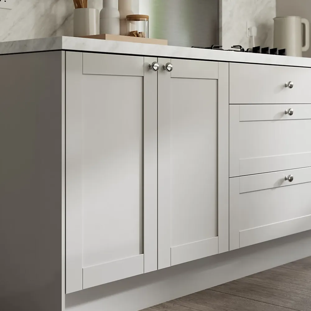 GoodHome Plinthe de cuisine Ash gris mat H. 15 cm x l. 2.4 m x Ep. 16 mm- Plinthe De Cuisine