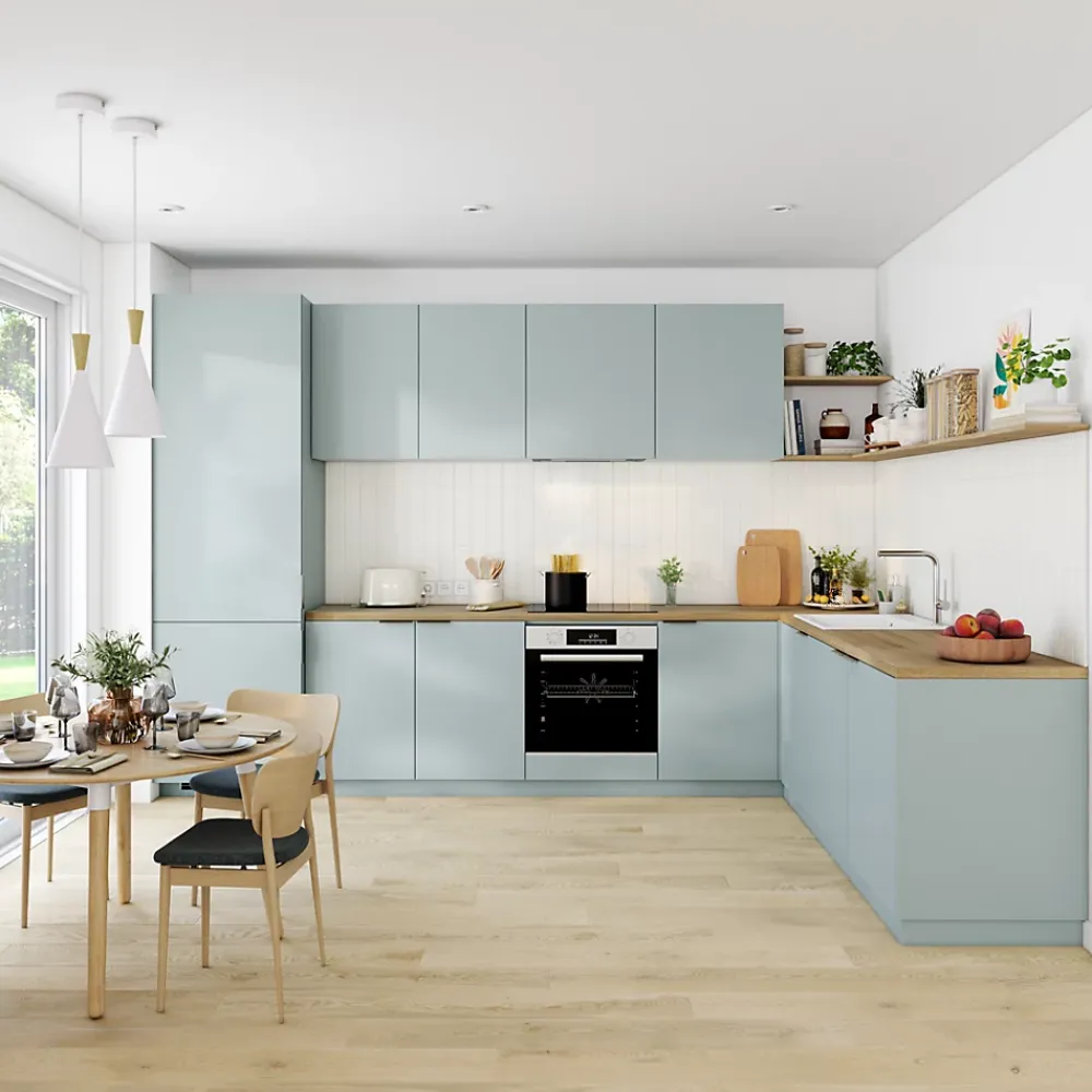 Palma Plinthe de cuisine bleu glacier mat H.15 x l.240 x Ep.1,8 cm- Plinthe De Cuisine