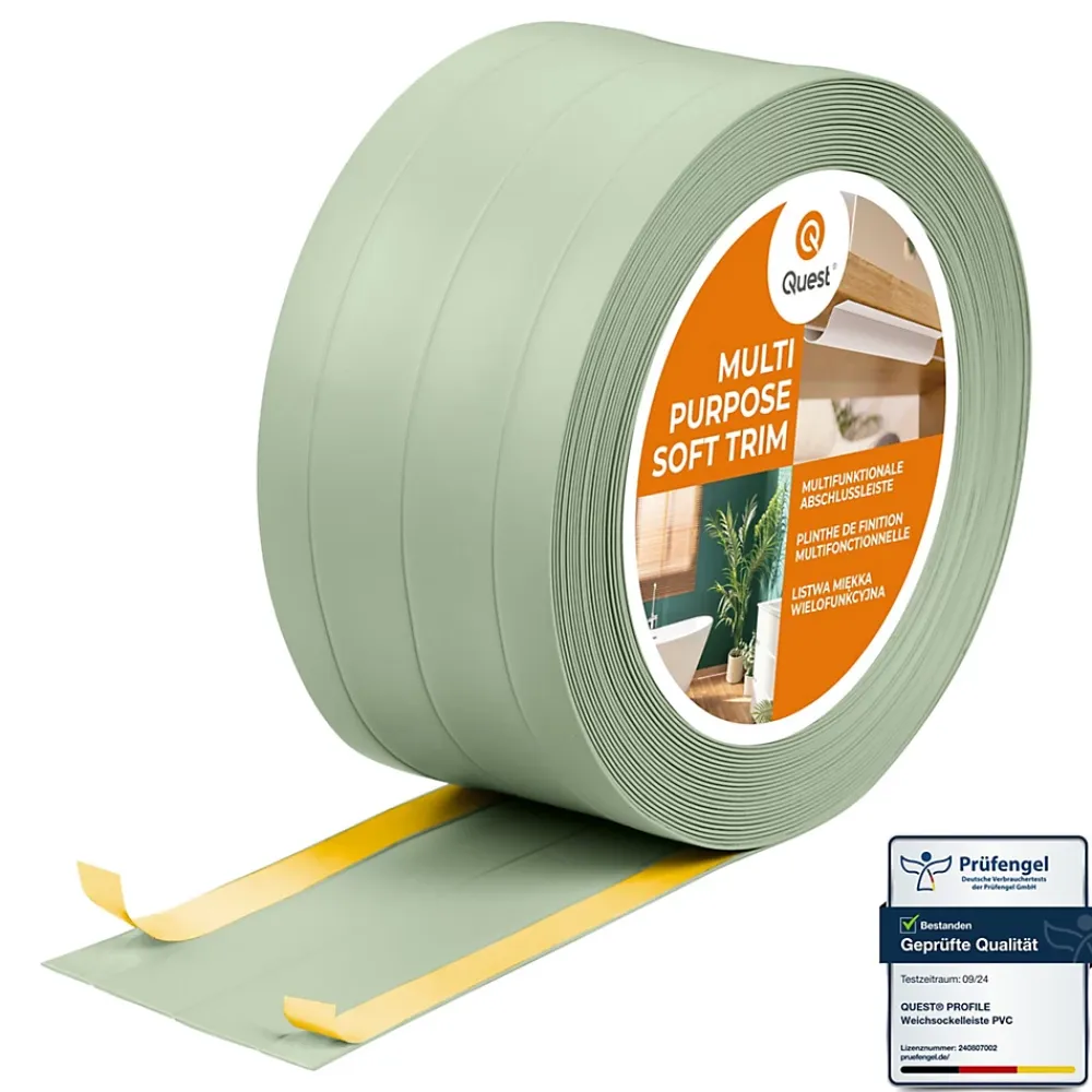 Quest Plinthe Pour Sol En Vinyle Et Pvc<Plinthe de finition W3 en PVC 4,en,1 120 mm, baguette autocollante, masquante, plinthe souple pour sol et mur, vert clair, 10 m
