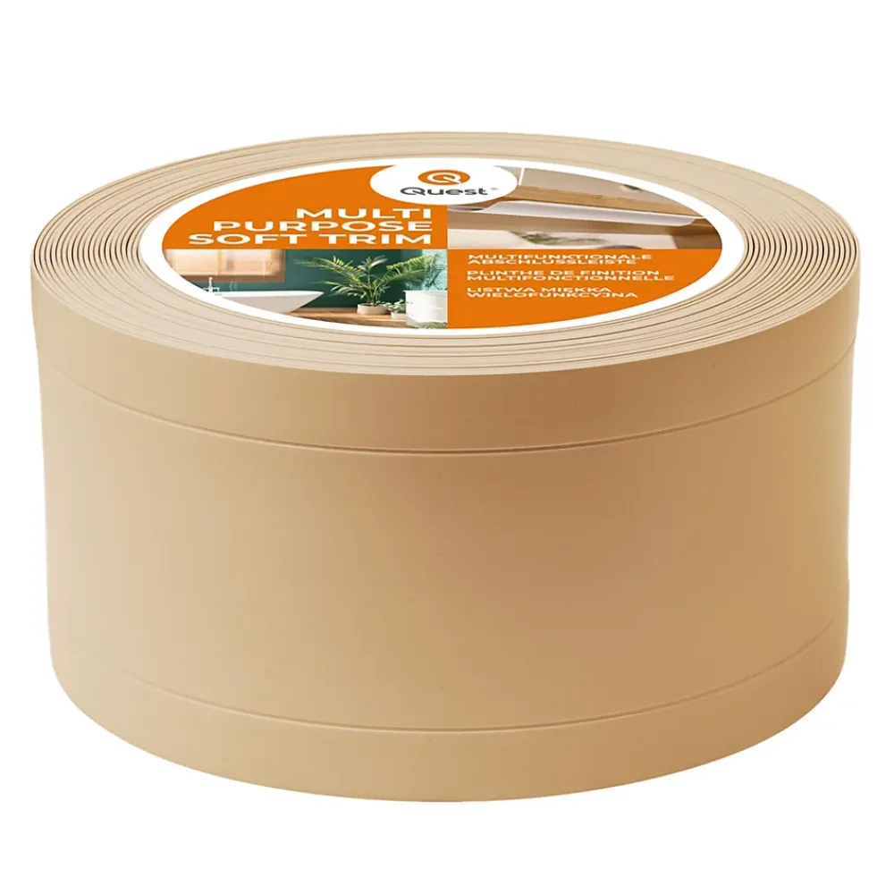Quest Plinthe Pour Sol En Vinyle Et Pvc<Plinthe de finition W1 en PVC 6,en,1 75 mm, baguette autocollante, masquante, plinthe souple pour sol et mur, sablonneux, 15 m