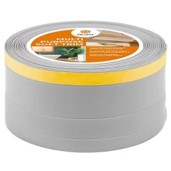 Quest Plinthe de finition W2 en PVC 4,en,1 120 mm, baguette autocollante, masquante, plinthe souple pour sol et mur, gris, 15 m- Plinthe Pour Sol En Vinyle Et Pvc