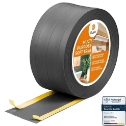 Quest Plinthe de finition W3 en PVC 4,en,1 95 mm, baguette autocollante, masquante, plinthe souple pour sol et mur, gris foncé, 10 m- Plinthe Pour Sol En Vinyle Et Pvc
