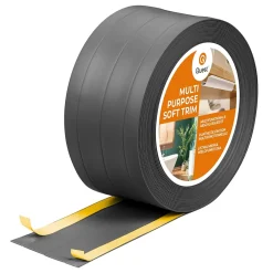Quest Plinthe de finition W3 en PVC 4,en,1 95 mm, baguette autocollante, masquante, plinthe souple pour sol et mur, gris foncé, 10 m- Plinthe Pour Sol En Vinyle Et Pvc