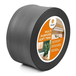 Quest Plinthe de finition W3 en PVC 4,en,1 95 mm, baguette autocollante, masquante, plinthe souple pour sol et mur, gris foncé, 10 m- Plinthe Pour Sol En Vinyle Et Pvc